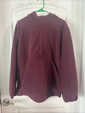 NWT Beyond Yoga Sherpa Half-Zip Hoodie Pullover - Size XL Burgundy Plum Color